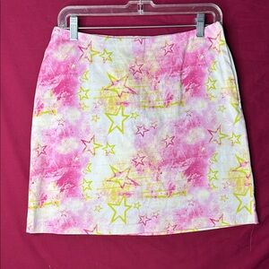 Women’s size small Pink and Yellow Star Print Skort
